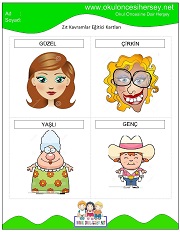 Zıt Kavram Eğitici Kartları